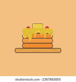 Fluffy pancakes in flat style, vector illustration