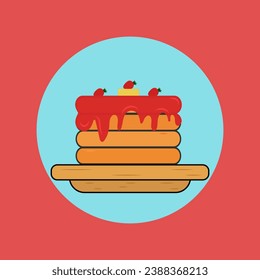 Crepes esponjosas de estilo plano, ilustración vectorial