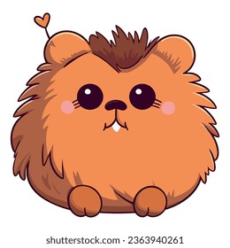 Fluffy pet design over white