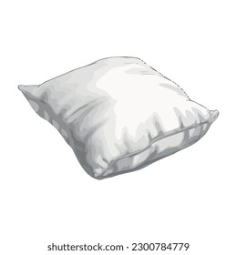Fluffy pillow and cushion for comfortable sleeping isolated