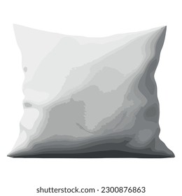 Fluffy pillow and cushion for comfortable sleeping over white
