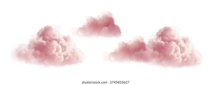 Nubes rosadas esponjosas flotando