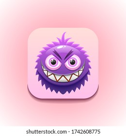 Símbolo de icono animal con el logotipo de un monstruo violeta