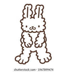 A fluffy rabbit with a mischievous character runs all day long.