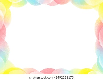 Fluffy rainbow dot colorful frame