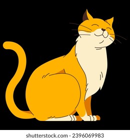 fluffy red cat vector illustration