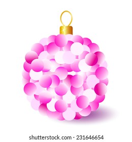 Fluffy rosy christmas ball