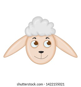 fluffy sheep of gray color . cartoon animals.