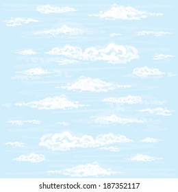 fluffy sky clouds blue summer background