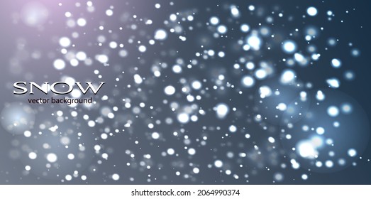 Nieve esponjosa sobre un cielo gris. Fondo del vector