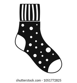 Fluffy sock icon. Simple illustration of fluffy sock vector icon for web