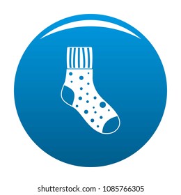 Fluffy sock icon. Simple illustration of fluffy sock vector icon for any design blue