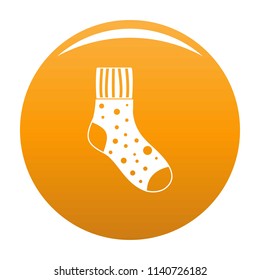Fluffy sock icon. Simple illustration of fluffy sock vector icon for any design orange