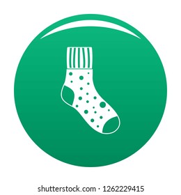 Fluffy sock icon. Simple illustration of fluffy sock vector icon for any design green