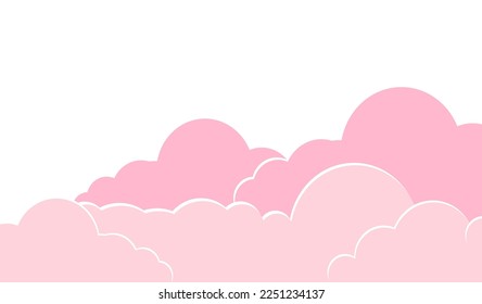 Fluffy, vector suave, salida del sol de dibujos animados, nubes de puesta de sol rosa, elemento de diseño de postales. fondos de pantalla