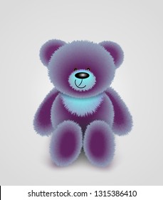 Fluffy teddy bear. Vector illustration of toy bear on a white background. Abstract illustration of a bear cub for children. Eps10.