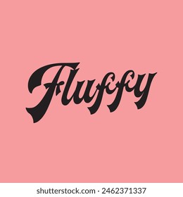 fluffy text on pink background.