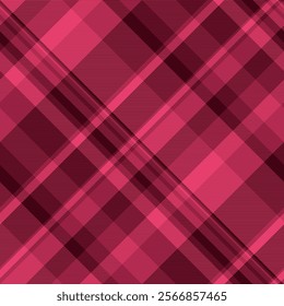 Fluffy texture background seamless, checkered vector textile pattern. Installing fabric plaid check tartan in red and dark colors palette.