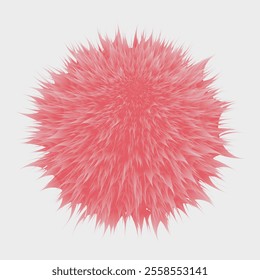 Fluffy texture ball. Fur pompon. Vector illustration