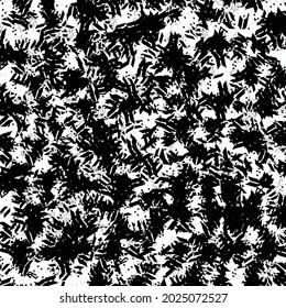Fluffy texture detail. Fur vector seamless. Grunge graphics in black and white.