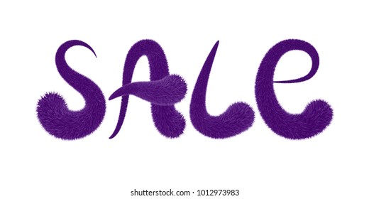 Fluffy text.Vector illustration. The concept of sales symbols. Label of special offer, label, sticker, banner, advertising badge