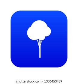 Fluffy tree icon digital blue for any design isolated on white vector illustration