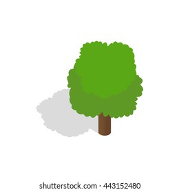 Fluffy tree icon in isometric 3d style isolated on white background. Nature symbol