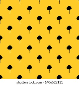 Fluffy tree pattern seamless vector repeat geometric yellow for any design