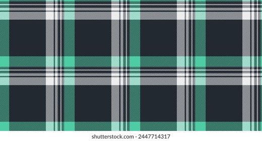 Fluffy vector seamless fabric, present texture plaid background. Indian pattern check textile tartan in dark and white color.