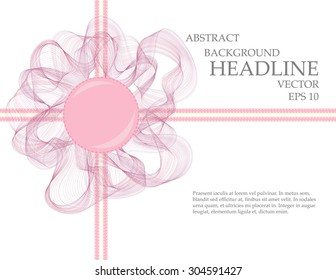 Fluffy volume band,flower, bow, background template, presentation slide, gift present decoration,  beautiful design element, tape in pink colors