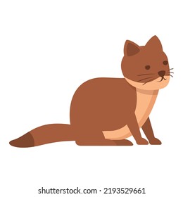 Fluffy weasel icon cartoon vector. Carnivore animal. Cute mammal