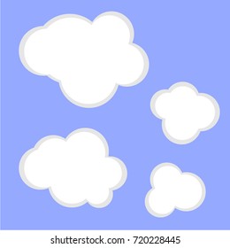Fluffy white clouds on blue sky