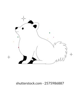 Fluffy White Dog In Flat Vector Illustration Symbolizing Loyalty, Friendship, And Cuteness, Isolated On White Background