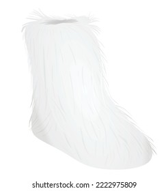 Fluffy winter boot. vector illustration