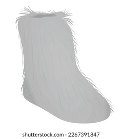 Fluffy winter boot. vector illustration