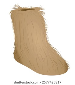 Fluffy winter boot. vector illustration