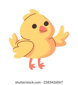 Fluffy yellow chick easter character