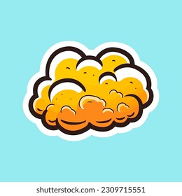 Fluffy Yellow Orange Cloud Sticker