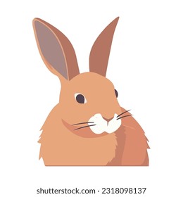 Fluffy yellow rabbit brings happiness and cheer icon isolated