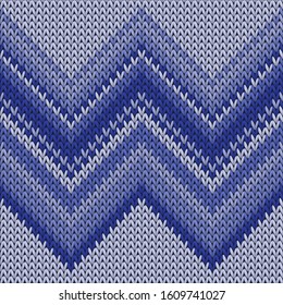 Fluffy zig zal lines knitting texture geometric vector seamless. Blanket knit tricot  fabric print. Nordic style seamless knitted pattern. Christmas spirit backdrop.