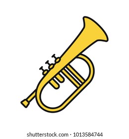 Flugelhorn color icon. Cornet. Bugel. Isolated vector illustration