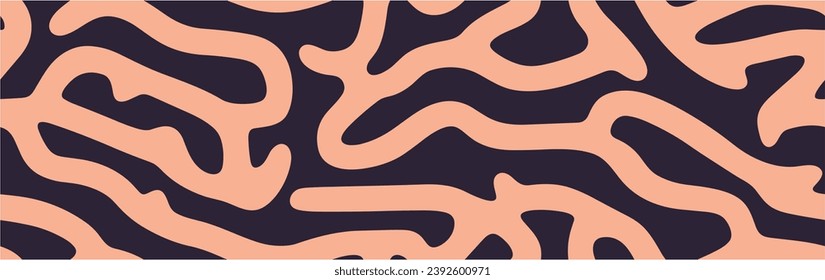 Fluid 2D illustration of modern movement. Abstract background with cute wavy line pattern. Seamless.