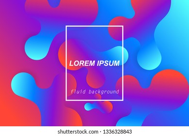 Fluid 3d abstract background. Futuristic liquid gradient shapes design. Vector eps10.