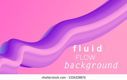 Fluid 3d abstract background. Futuristic liquid gradient shapes design. Vector eps10.