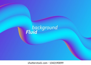 Fluid 3d abstract background. Futuristic liquid gradient shapes design. Vector eps10.