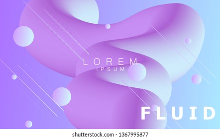 Fluid 3d abstract background. Futuristic liquid gradient shapes design. Vector eps10.