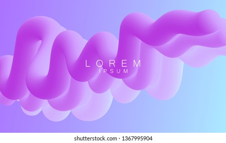 Fluid 3d abstract background. Futuristic liquid gradient shapes design. Vector eps10.