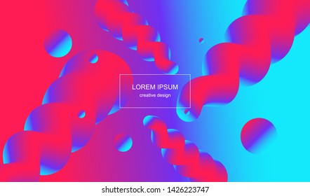 Fluid 3d abstract background. Futuristic liquid gradient shapes design. Vector eps10.