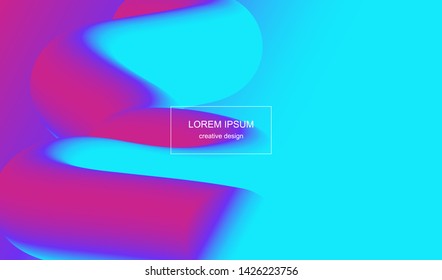 Fluid 3d abstract background. Futuristic liquid gradient shapes design. Vector eps10.