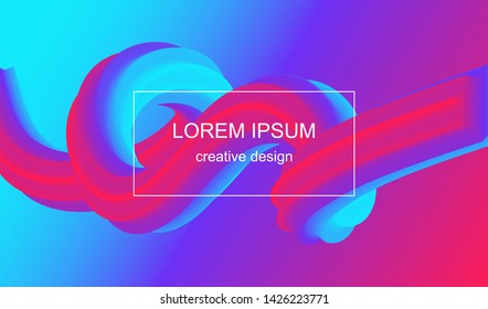 Fluid 3d abstract background. Futuristic liquid gradient shapes design. Vector eps10.